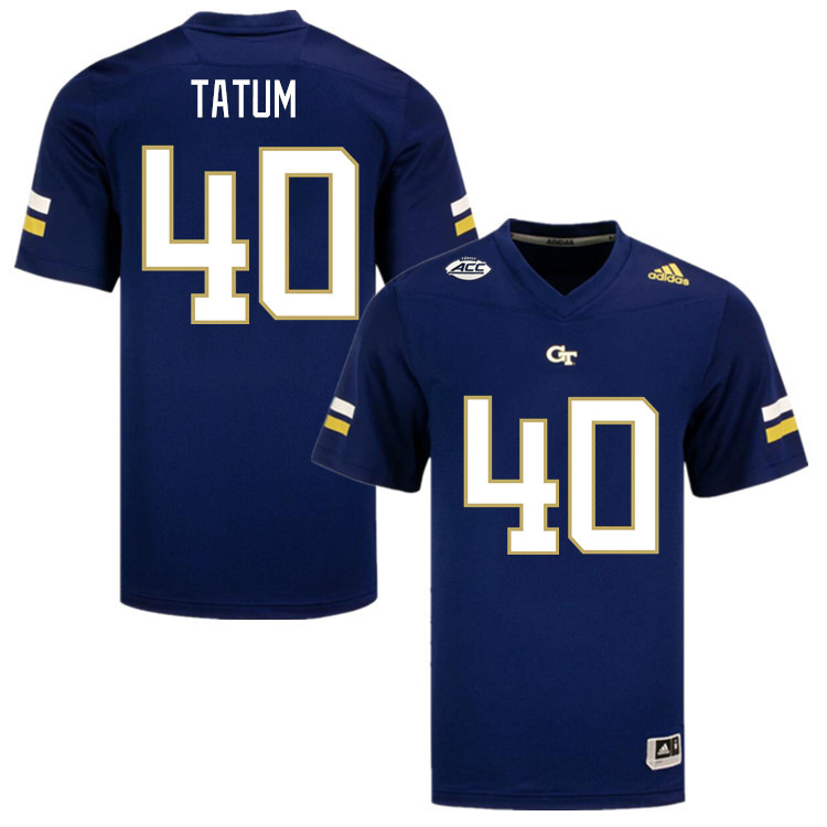 Men-Youth #40 Trenilyas Tatum Georgia Tech Yellow Jackets 2023 College Football Jerseys Stitched-Nav
